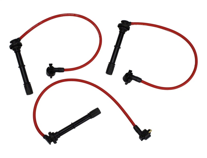 Ford Mustang Spark Plug Wire Set - Ford Racing - 9mm, Spiral-Wound, 45 Deg. Long Boot, Stainless Steel Terminals - Red - `96-`04